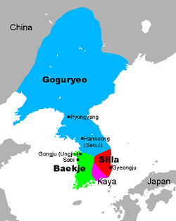 Map of Three Kingdoms of Korea