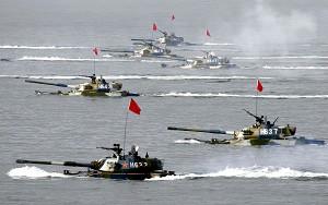 a spot from the joint naval maneuvers of China and Russia <i>Beijian 2005
